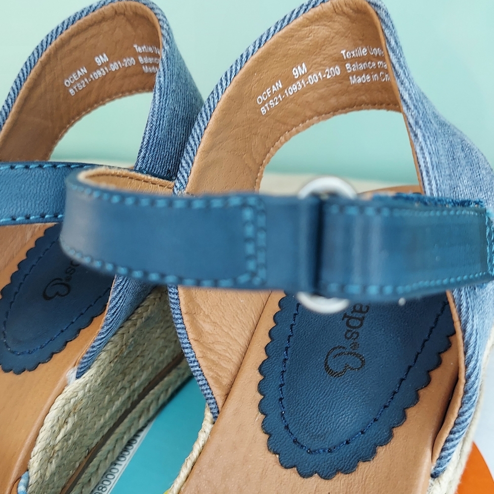 Baretraps Ocean In Hawaii Women's Size 9 Blue Wedge Espadrille Shoes - Picture 10 of 15